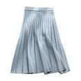 thumbnail image 1 of Women's Solid Color Casual Irregular Lacing A-Line Skirt - Polyester-Spandex Medium Length Skirt, 1 of 3