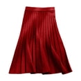 thumbnail image 1 of Women's Solid Color Casual Irregular Lacing A-Line Skirt - Polyester-Spandex Medium Length Skirt, 1 of 4
