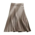 thumbnail image 1 of Women's Solid Color Casual Irregular Lacing A-Line Skirt - Polyester-Spandex Medium Length Skirt, 1 of 3