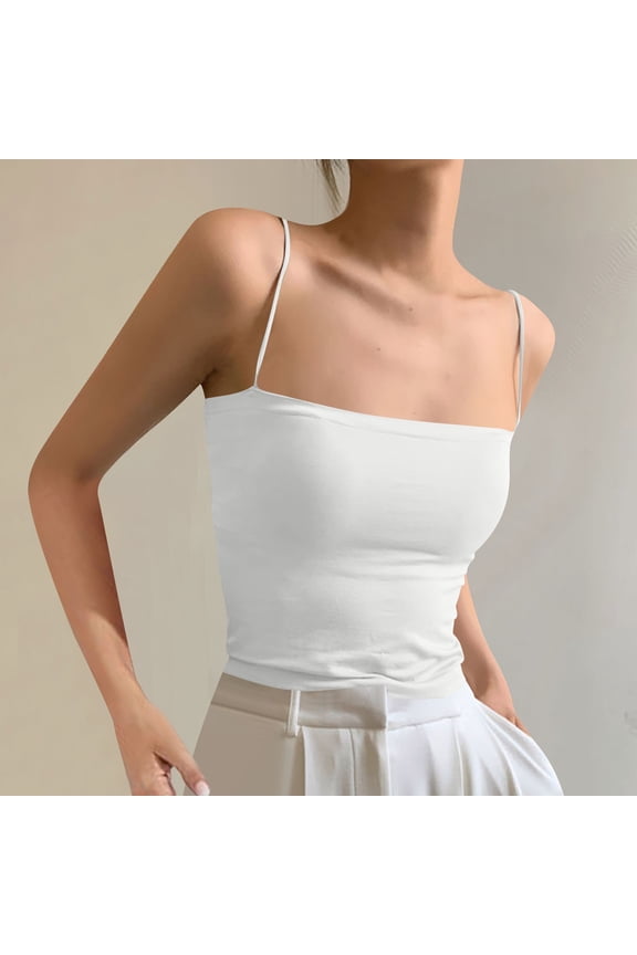 Women's Solid Color Casual Sling Top with Round Neck for Daily Wear