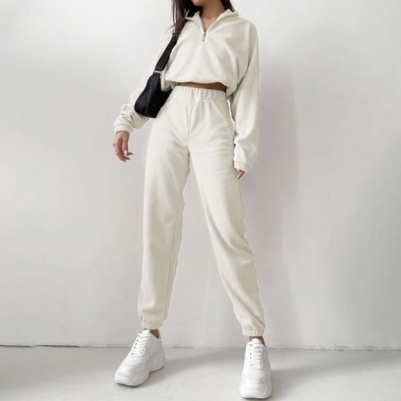 Women's Solid Color Casual Stand Sweatshirt And Pants Set Two Piece Outfit Suit Pants Dressy Jumpsuits for Women Wedding Guest Mono plus Size Rompers And Jumpsuits Women Romper for Women Dressy