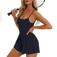 thumbnail image 1 of Women's Solid Color Casual Summer Sports Sleeveless Jumpsuit Skirt with Thin Shoulder Straps Double Lined Shorts Jumpsuit, 1 of 9