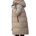 thumbnail image 1 of Women's Solid Color Casual Zipper Hooded Windproof Down Coat Fashion Keep Warm Jacket, 1 of 4