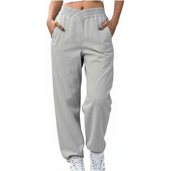 Women's Solid Color Casual ankle strap side pocket Legelastic Waist Pocket Sweatpants Fashion Fall Clothes Basic Outdoor Winter Clothing