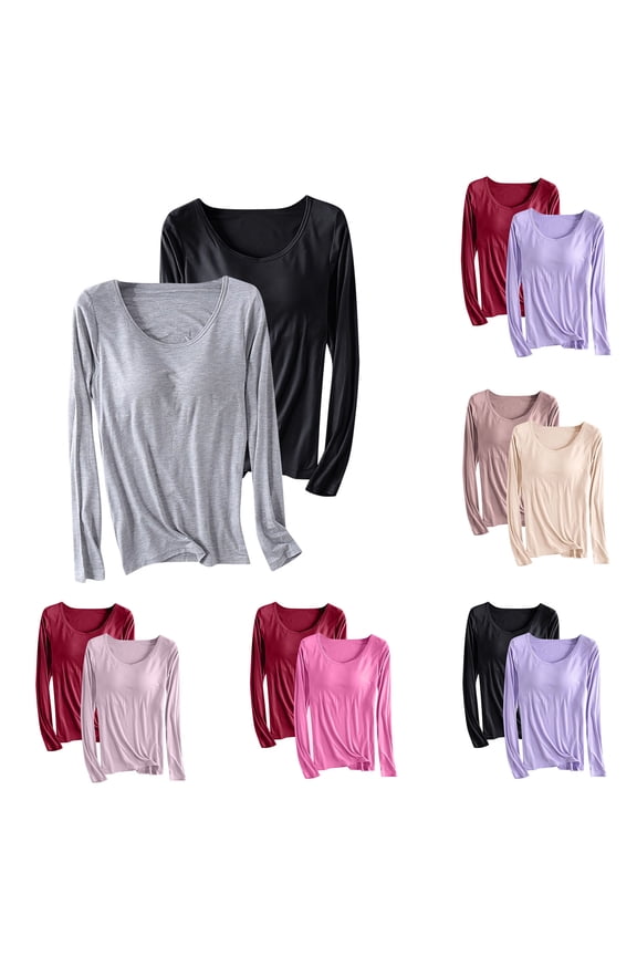 Women's Solid Color Chest Cushion Long Sleeve Underwire Shirt Top Blouse for Work Office Casual Daily Wear Classic Wardrobe Essential Clothing | Ihhxva,Beige L