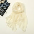 thumbnail image 1 of Women's Solid Color Chiffon Scarf, Sheer Lightweight Summer Scarf for Women, UV Protection Scarf for Beach Travel and Outfit Accessory - Beige, 1 of 4