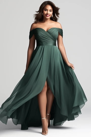 empire waist holiday party dress Empire Waist Maxi Chiffon Evening Dress for Women