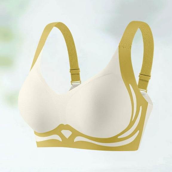 Women's Solid Color Color Blocking Lifting Gathering Folding Sagging Bra Lingerie For Women Daily Bra