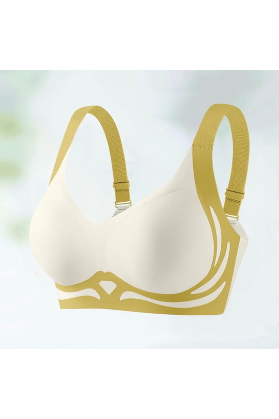 Women's Solid Color Color Blocking Lifting Gathering Folding Sagging Bra Lingerie For Women Daily Bra