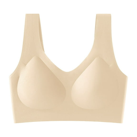 Women's Solid Color Comfortable And Comfortable Adjustable Gathering Breathable Bra Underwear Daily Bra