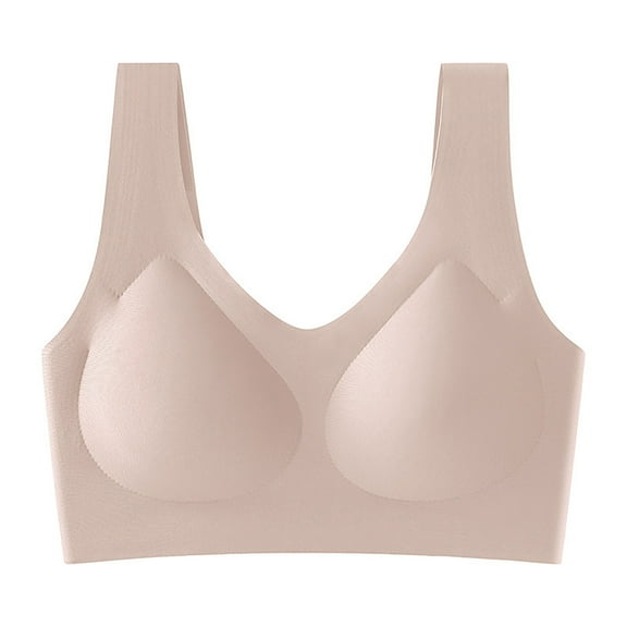 Women's Solid Color Comfortable And Comfortable Adjustable Gathering Breathable Bra Underwear Daily Bra