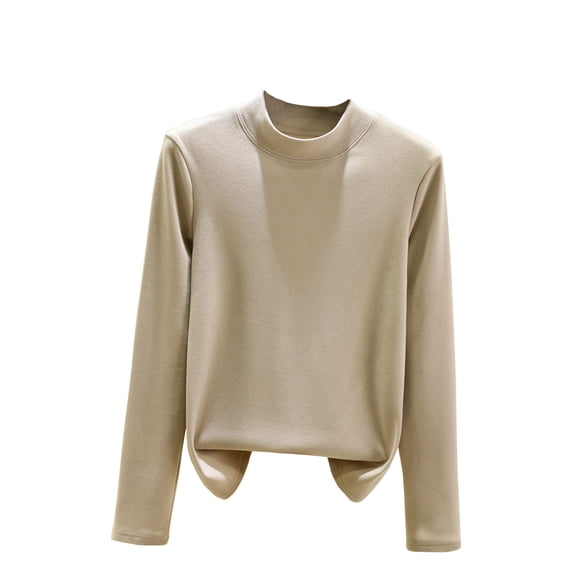 Women's Solid Color Crew Neck Knit Sweater - Long Sleeve Slim Fit Soft Winter Pullover, Versatile Basic Top for Fall/Winter