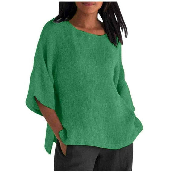 Women's Solid Color Crew Neck Short Sleeved Top T Shirt Long Sleeve Tees for Women Pack T Shirt Women Womens Tee Tunics for Women Summer Workout Top Compression Shirt Long Sleeve Shirts for Women