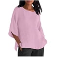 thumbnail image 1 of Women's Solid Color Crew Neck Short Sleeved Top T Shirt Long Sleeve Tees for Women Pack T Shirt Women Womens Tee Tunics for Women Summer Workout Top Compression Shirt Long Sleeve Shirts for Women, 1 of 5