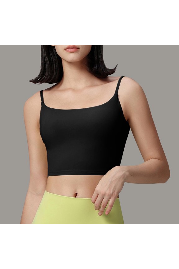 Women's Solid Color Double Strap Shock Absorbing Yoga Sports Bra