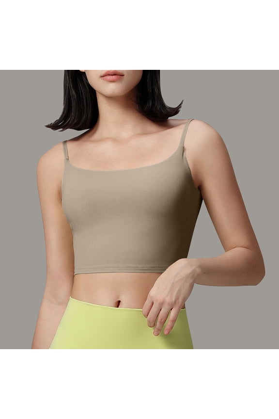 Women's Solid Color Double Strap Shock Absorbing Yoga Sports Bra