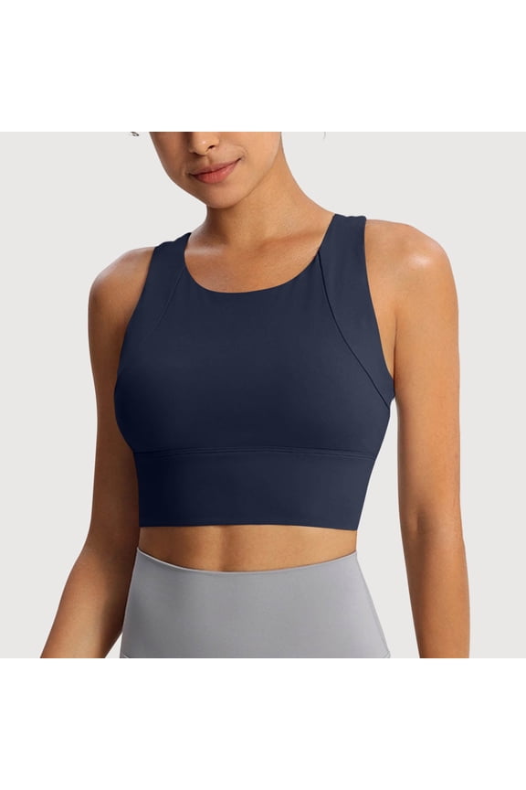 Women's Solid Color Double Strap Shock Absorbing Yoga