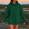 thumbnail image 1 of Women's Solid Color Drop Shoulder Hoodie With Pockets Comfortable And Stylish Sweatshirt Top Long Zip up Small Womens Sweatshirt Plain Hoodies Teens Plain Sweatshirt with Pockets Bulk Hoodies for, 1 of 4
