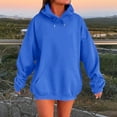 thumbnail image 1 of Women's Solid Color Drop Shoulder Hoodie With Pockets Comfortable And Stylish Sweatshirt Top Tunic Sweatshirt Zipper Plain Sweatshirt Womens Womens Pullover Sweatshirt Top with Pocket Lightweight, 1 of 4
