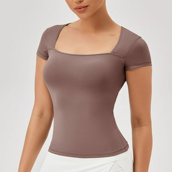 Women's Solid Color Drying Sport Train Short Sleeved Shirts