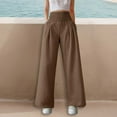 thumbnail image 1 of Women's Solid Color Elastic High Waist Wide Pants Casual Wide Leg Long Casual Belt Pocket Pants Set for Women Casual Sweat Track Pants Casual Pants for Women with Pockets Petite Beach Pants Petite, 1 of 4