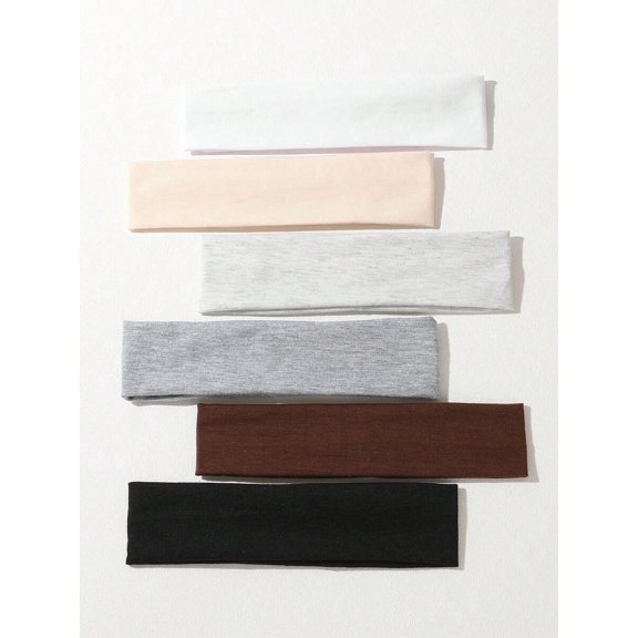 Women's Solid Color Elastic Sports Headbands Set, Moisture-Wicking, Ideal for Yoga, Running, Daily & Winter Wear