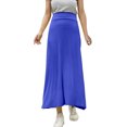 thumbnail image 1 of Women's Solid Color Elastic Waist Half Length Skirt - Soft Polyester, Modifies Leg Lines, Suitable for Summer, Hand Washable, Sizes L and XL, 1 of 5