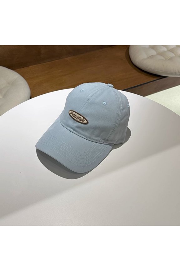 Women's Solid Color Embroidery Baseball Cap, Adjustable Snapback Casual Sun Hat for Daily Wear, Outdoor Activities, and Beach Light Blue