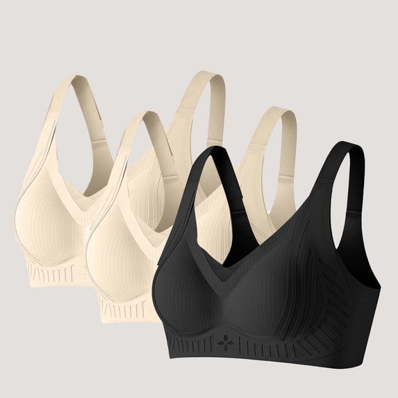Women's Solid Color Everyday Bra with Lifting Support and Adjustable Straps