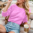 thumbnail image 1 of Women's Solid Color Fashion Long Sleeve Sweater Top Stretch Camisoles Womens Blouses And Shirts Lace Tunic Tops for Women plus Size Summer Fashion T Shirt Tops Womens plus Size Short Sleeve T Shirts, 1 of 3