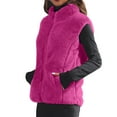 thumbnail image 1 of Women's Solid-Color Fashionable Fleece Vest Jacket, Sleeveless Puffer Gilet for Lightweight Warmth and Stylish Layering in Cool Weather,Hot Pink,L, 1 of 3