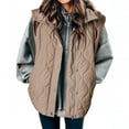thumbnail image 1 of Women's Solid Color Fashionable Zipper Button Pocket Vest Jacket, 1 of 1
