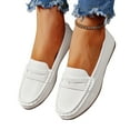 thumbnail image 1 of Women’s Solid Color Faux Leather Soft Sole Flats Slip On Non-Slip Breathable Walking Daily Work Party Fashion Outdoor Indoor Comfortable Shoes, 1 of 5