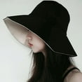 thumbnail image 1 of Women's Solid Color Fisherman Sun Hat with Chin Strap, Large Brim Wide Brim Bucket Style Breathable Bucket Hat for Summer Beach Vacation or Outdoor Gardening Sun Protection Beige, 1 of 3