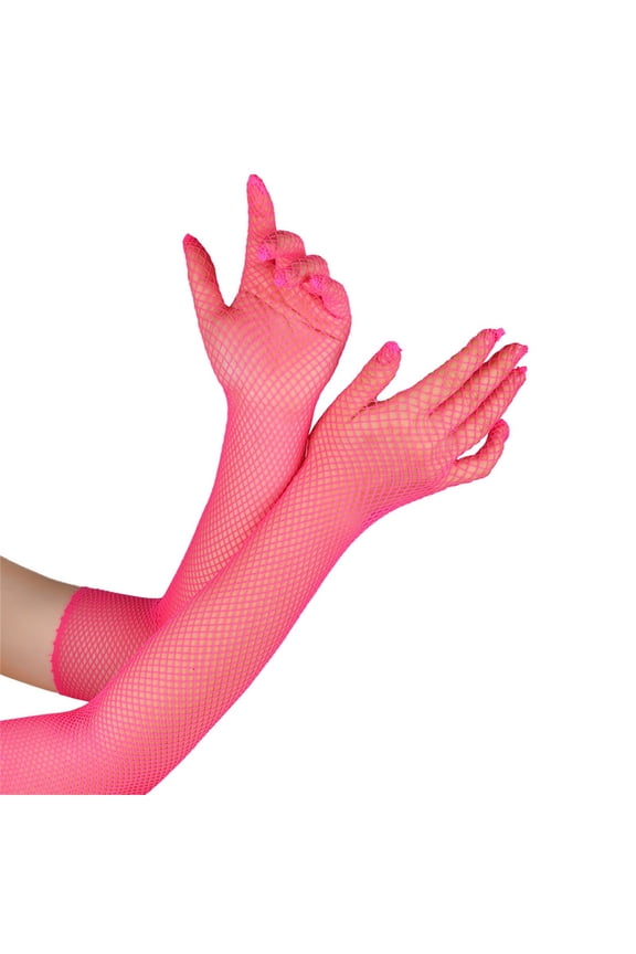 Women's Solid Color Fishnet Gloves, Stretchy Mesh Party Gloves for Cosplay and Nightclub, Evening Gloves for Dancing and Costume Events,Breathable Net Gloves for Women, Fashion Dance Club Accessories