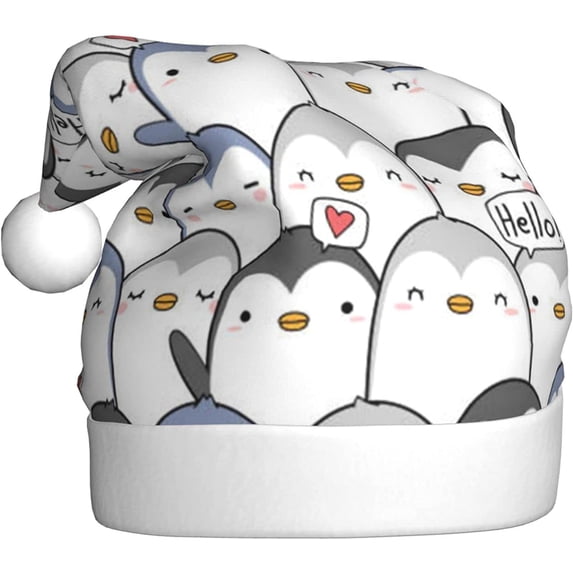 Cute Penguin Christmas Hats, Party Hat Holiday Decoration Cap,Showing A Warm And Pleasant Atmosphere Black 1