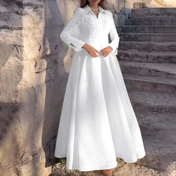 Women's Solid Color Front Chest Bead Embroidery Lace Zipper Strap French Retro Long Sleeved Fashionable Slim Fitting Dress Dress Dress Floor Length Long Sleeve Puffy Prom Dress Formal Dresses for
