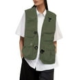 thumbnail image 1 of Women's Solid Color Functional Vest Loose Fit Outdoor Sleeveless Jacket with Pockets for Casual Wear, 1 of 9