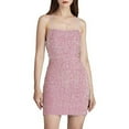 thumbnail image 1 of Women's Solid Color Glittering Velvet Dress With Beads And Sequins Low Neckline Bodycon Short Length, 1 of 4