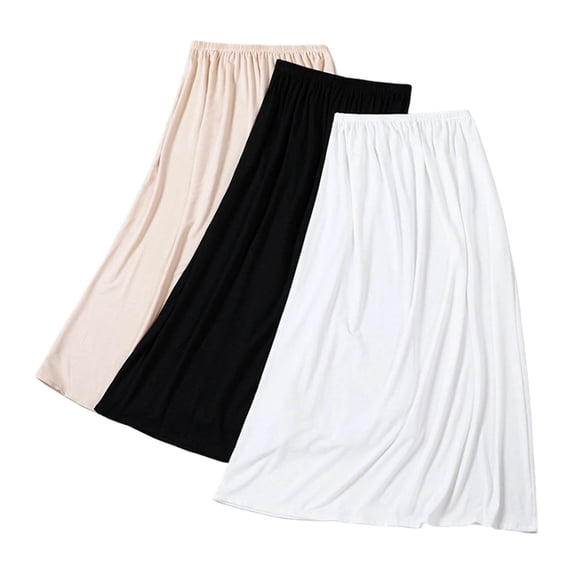 Women's Solid Color Half Slip Lace Underskirt Skirt Slip for Dresses Skirt Anti‑See‑Through Anti‑Chafing Inner Liner Mini Skirt White Free Size