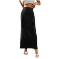 thumbnail image 1 of Women's Solid Color High Waist Maxi Skirt Casual Bodycon Long Pencil Skirt Plus Size Maxi Skirts Beach Party Skirts Elastic Waisted Ankle Length Flowy Swing, 1 of 6