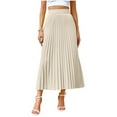 thumbnail image 1 of Women's Solid Color High Waisted A Line Maxi Pleated Skirts Office Work Elegant Basic Long Skirts, 1 of 6