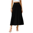 thumbnail image 1 of Women's Solid Color High Waisted A Line Maxi Pleated Skirts Office Work Elegant Basic Long Skirts, 1 of 6