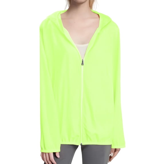 Women's Solid Color Hooded Rain Jacket, Lightweight Waterproof Outdoor Sports Zipper Jacket with Adjustable Cuffs, Windproof Long Sleeve Coat for Hiking, Running, and Rainy Days Green XXXXXXXL
