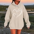 thumbnail image 1 of Women's Solid Color Hooded Sweatshirt With Pockets Long Sleeve Fall Casual Top​​, 1 of 5