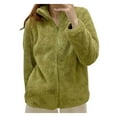 thumbnail image 1 of Women's Solid Color Jacket with Collar Zip Up Cozy Warm Outerwear for Cold Weather Comfort, 1 of 3