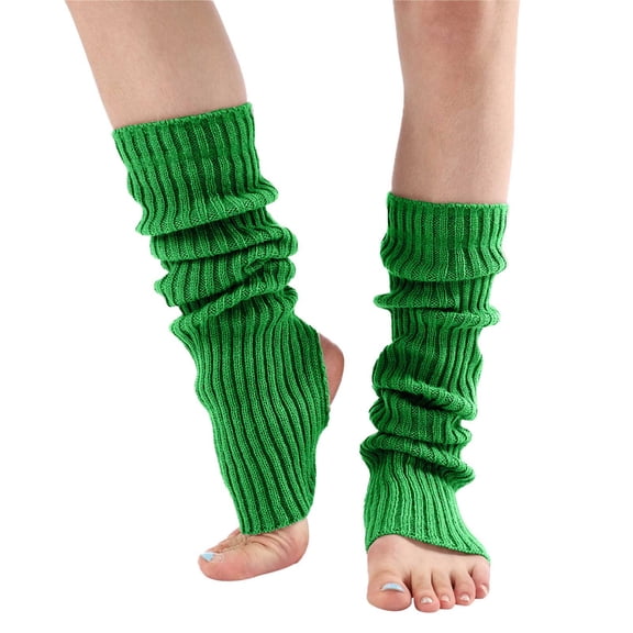 Women's Solid Color Knit Leg Warmers, Soft Ribbed Ankle Foot Covers for Daily Wear, Stretchable Acrylic Leg Sleeves for Casual Use, Simple Knit Foot Warmers for Women and Girls JN