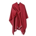 thumbnail image 1 of Women's Solid Color Knitted Shawl Scarf Warm Autumn Winter Cape For Style And Comfort Antique Shawl Winter Scarves for Women with Tassels Evening Shawls Formal Jackets for Women Evening Wear plus Size, 1 of 2