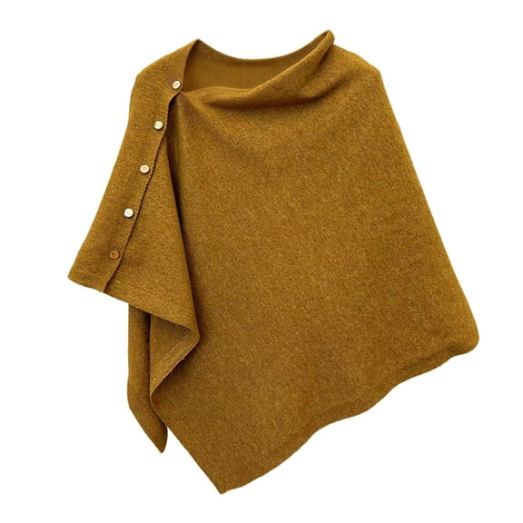 Women’s Solid Color Knitted Wool Shawl Wrap Cardigan Cape Soft Comfortable Breathable Versatile Shoulder Top For Daily & Casual Cool Weather Wear