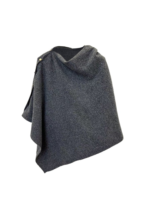 Women’s Solid Color Knitted Wool Shawl Wrap Cardigan Cape Soft Comfortable Breathable Versatile Shoulder Top For Daily & Casual Cool Weather Wear